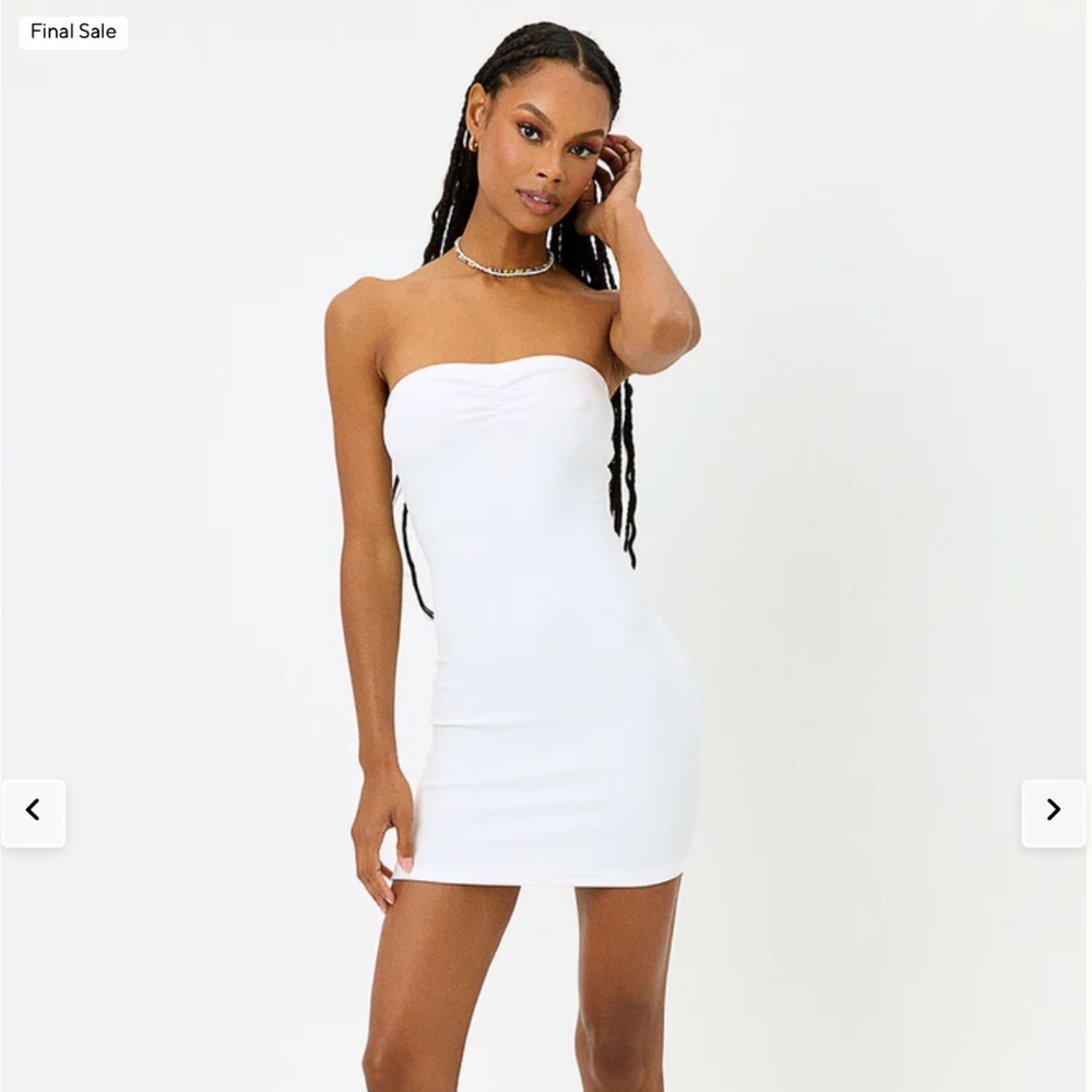 NWT Frankie's Bikinis Palmer Terry Mini Dress in White